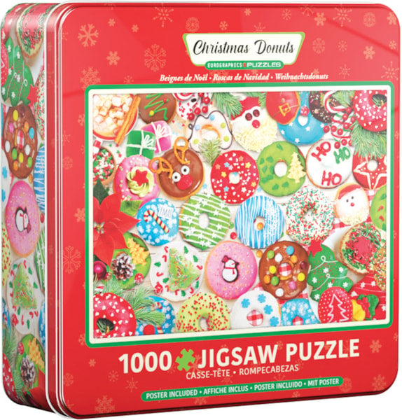 Christmas donuts tin