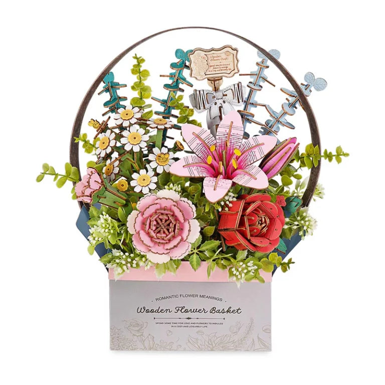 Wooden flower basket